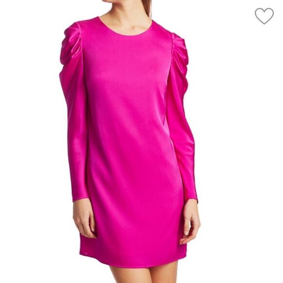 Milly Stretch Silk Carina Draped Long-Sleeve Dress New - Picture 1 of 9